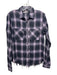Amiri Size Small Purple & Black Cotton Blend Long Sleeve Plaid Button Front Top Purple & Black / Small
