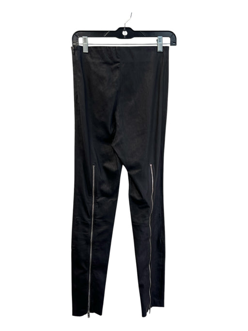 Amiri Size Medium Black Leather Side Zip Back Leg Zip Detail Tapered Pants Black / Medium