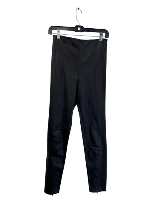 Amiri Size Medium Black Leather Side Zip Back Leg Zip Detail Tapered Pants Black / Medium