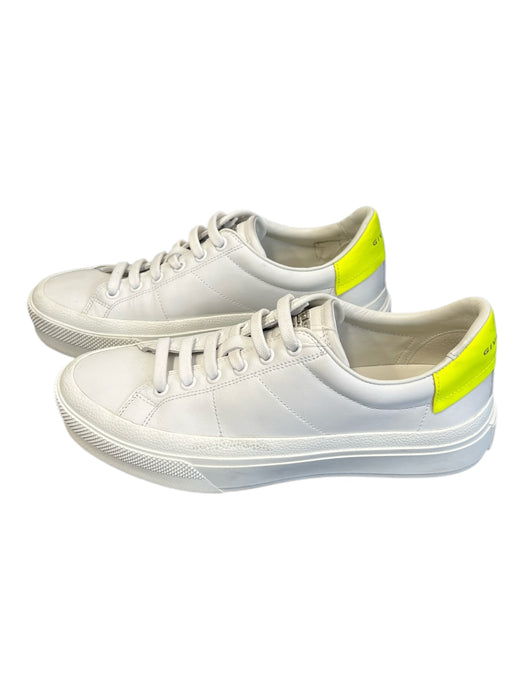 Givenchy Shoe Size 36 White & Neon yellow Leather round toe Lace Front Sneakers White & Neon yellow / 36