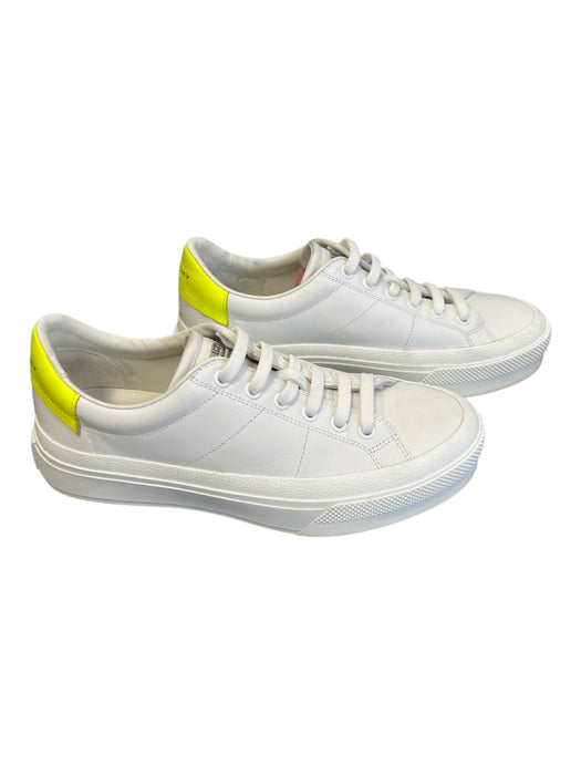 Givenchy Shoe Size 36 White & Neon yellow Leather round toe Lace Front Sneakers White & Neon yellow / 36