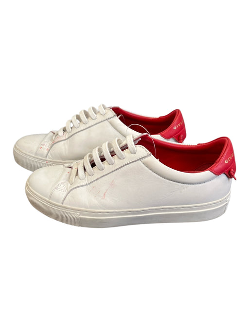 Givenchy Paris Shoe Size 36 White & Red Leather Lace Front Round Toe Sneakers White & Red / 36