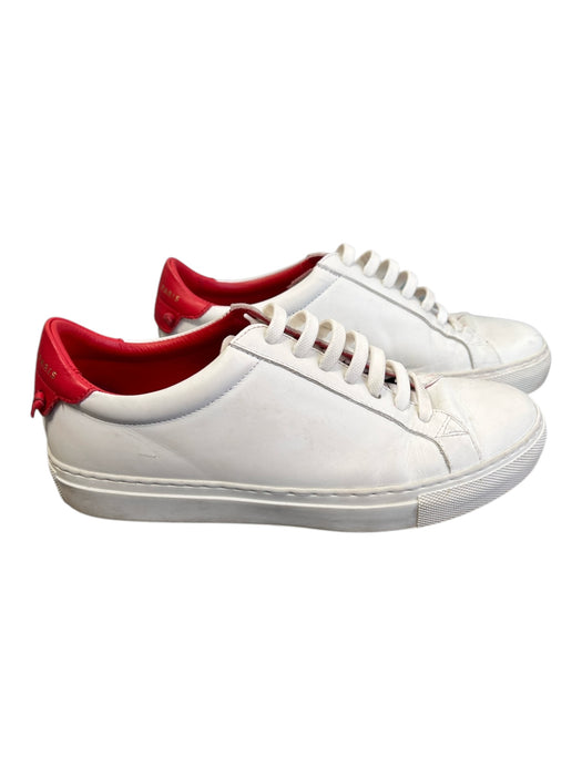 Givenchy Paris Shoe Size 36 White & Red Leather Lace Front Round Toe Sneakers White & Red / 36