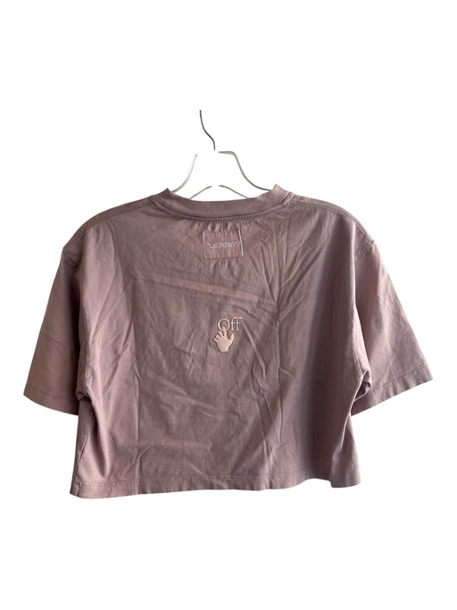 Off White Size Est S Mauve No Fabric Tag Crew Neck Short Sleeve Cropped Logo Top Mauve / Est S