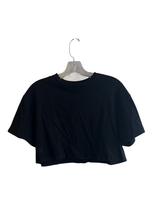 Amiri Size XS Black No Fabric Tag Crew Neck Short Sleeve Cropped Top Black / XS