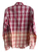 Amiri Size S Pink Cotton Collared Buttondown Plaid Shimmer Top Pink / S