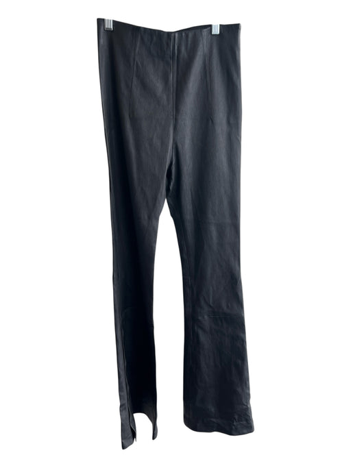 Amiri Size M Black Leather Elastic Waist Side Zip High Rise Flare Pants Black / M