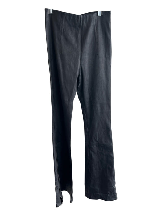 Amiri Size M Black Leather Elastic Waist Side Zip High Rise Flare Pants Black / M