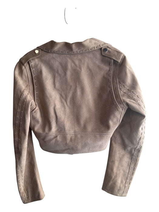 Amiri Size 42 Camel Leather Suede Silver Hardware Asymetric Zip Belted Jacket Camel / 42