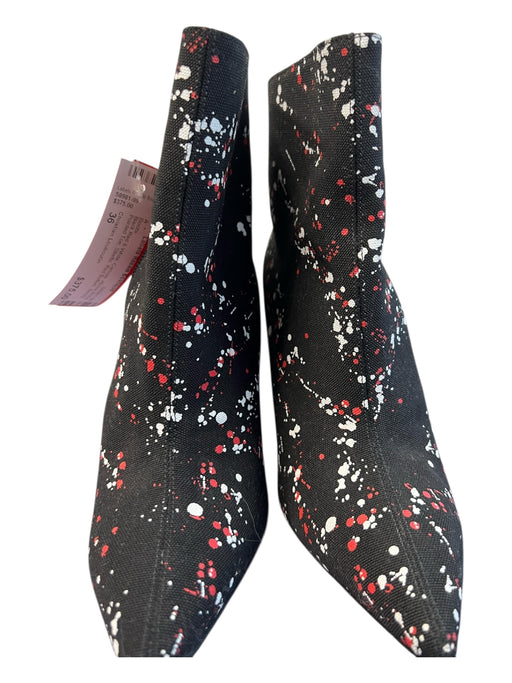Christian Louboutin Shoe Size 36 Black Red & White Canvas Above Ankle Boots Black Red & White / 36