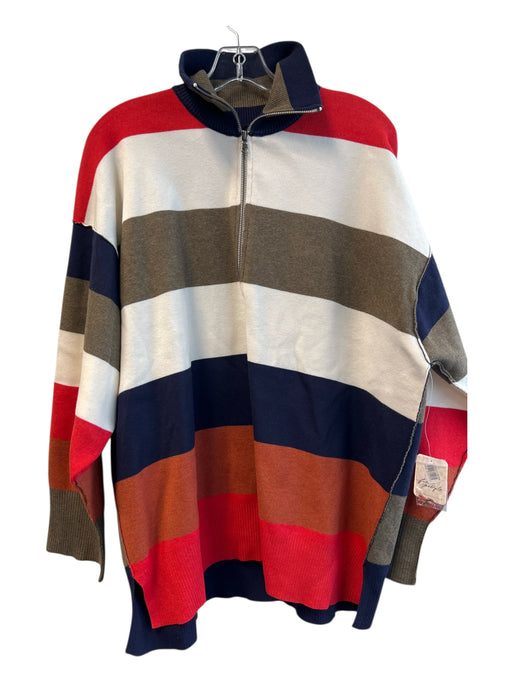 Free People Size XS Multi Polyester & Nylon Exposed Seams Stripe Sweater Multi / XS