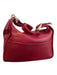 Coach Red Leather Flap Closure Gold Hardware Inside Pockets Hobo Bag Red / M