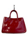 Furla Fire Engine Red Patent Leather Silver Hardware Snap Closure Structured Bag Fire Engine Red / S/M