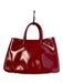 Furla Fire Engine Red Patent Leather Silver Hardware Snap Closure Structured Bag Fire Engine Red / S/M