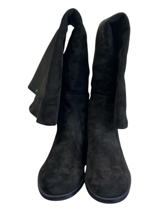 Stuart Weitzman Shoe Size 9.5 Black Suede Knee High Block Heel Almond Toe Boots Black / 9.5