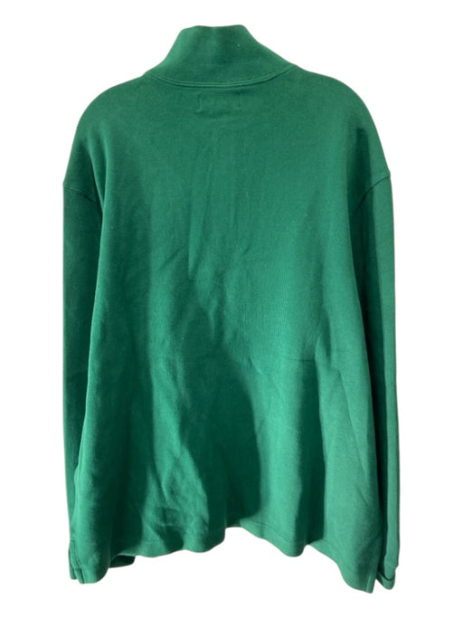 Polo Size XXL Green Cotton Blend Solid Quarter Zip Men's Sweater XXL