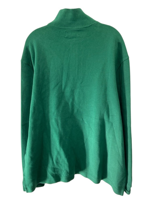 Polo Size XXL Green Cotton Blend Solid Quarter Zip Men's Sweater XXL