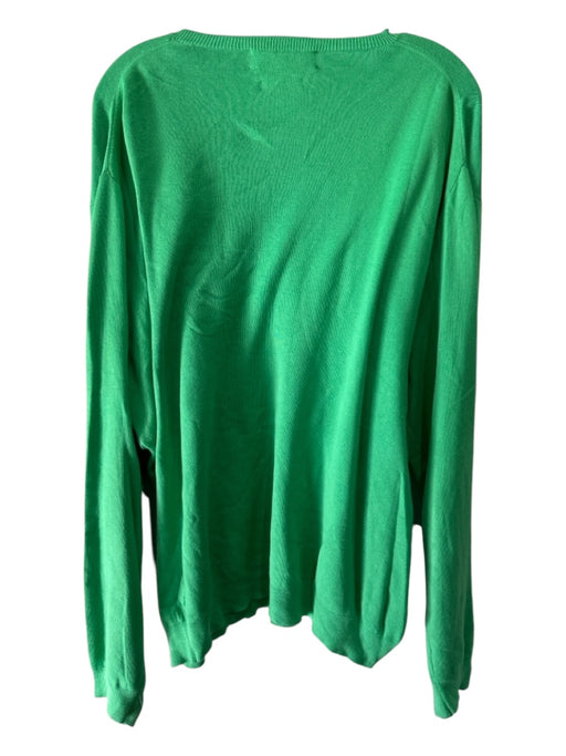 Polo Size XXL Green Cotton Blend Solid Crew Men's Sweater XXL