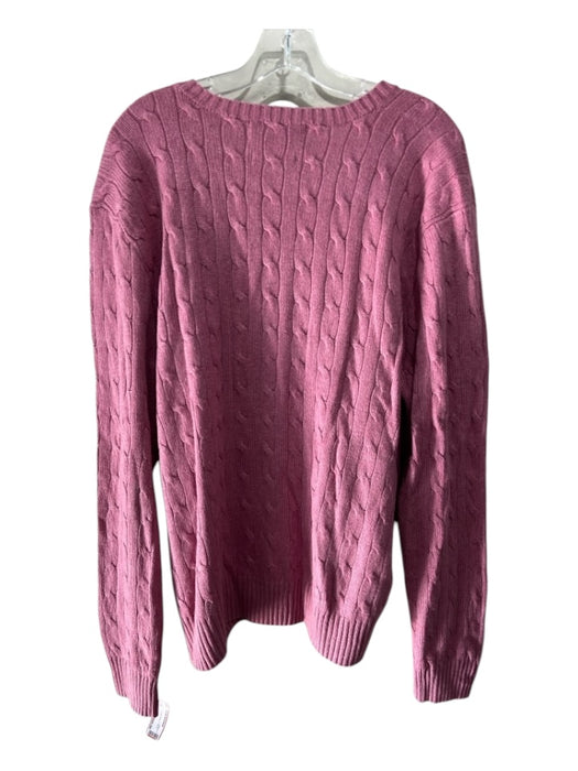 Polo Size XXL Pink Cotton Blend Cable Knit V Neck Men's Sweater XXL