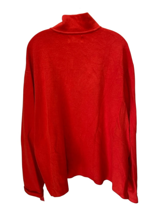 Polo Size XXL Red Cotton Blend Solid Quarter Zip Men's Sweater XXL