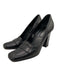 Prada Shoe Size 36 Black Leather Square Toe Block Heel Penny Loafer Pumps Black / 36