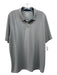 Rhone Size L Light Gray Synthetic Solid Polo Men's Short Sleeve L