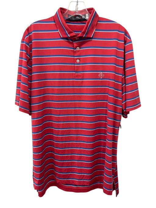 RLX Size L Red, White & Blue Striped Polo Men's Short Sleeve Red, White & Blue / L