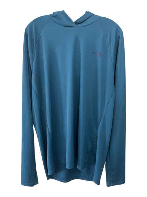 The North Face Size XL Blue Polyester Solid Hoodie Men's Long Sleeve Shirt Blue / XL