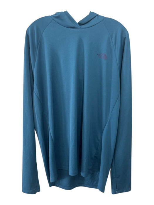 The North Face Size XL Blue Polyester Solid Hoodie Men's Long Sleeve Shirt Blue / XL