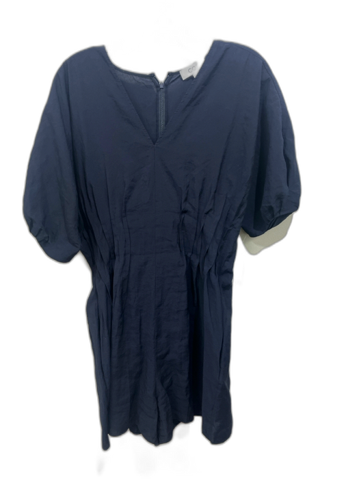 COS Size 6 Navy Blue Modal Blend V Neck pintuck waist Wide Sleeves Mini Romper Navy Blue / 6