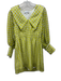 Ganni Size S / 38 Yellow, White, Black Polyester Blend Smocked Waist Band Dress Yellow, White, Black / S / 38