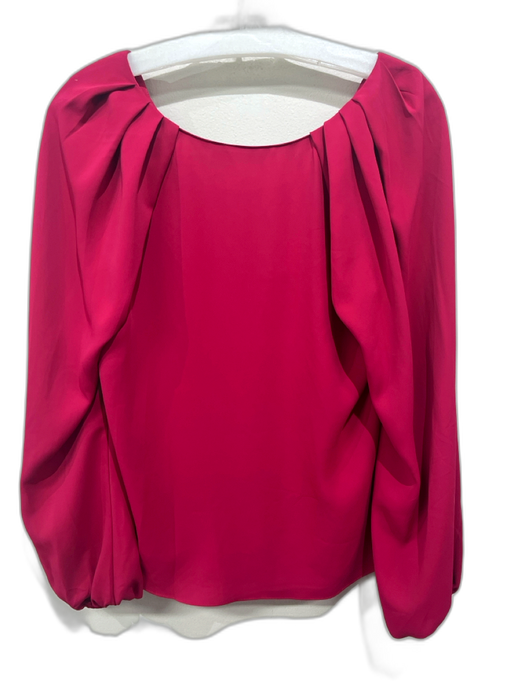 Amanda Uprichard Size S Berry Pink Polyester V Neck Pleated Shoulder Top Berry Pink / S