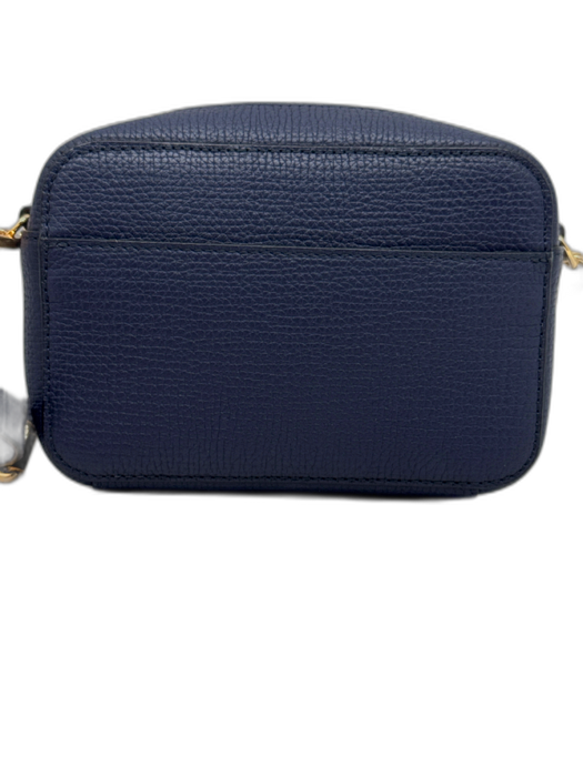 Hyer Goods Navy Blue Leather Rectangle Zip closure Crossbody Bag Navy Blue / S