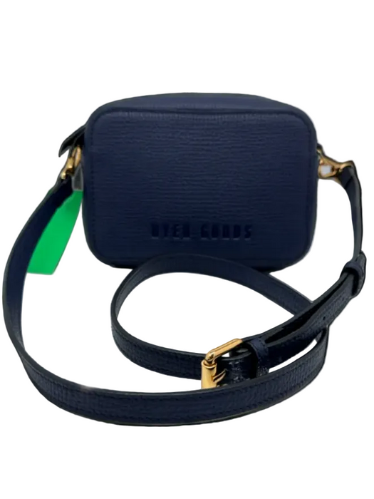 Hyer Goods Navy Blue Leather Rectangle Zip closure Crossbody Bag Navy Blue / S