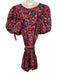 Farm Rio Size M Pink, Blue, Purple Cotton Short Puff Sleeve Floral Print Dress Pink, Blue, Purple / M