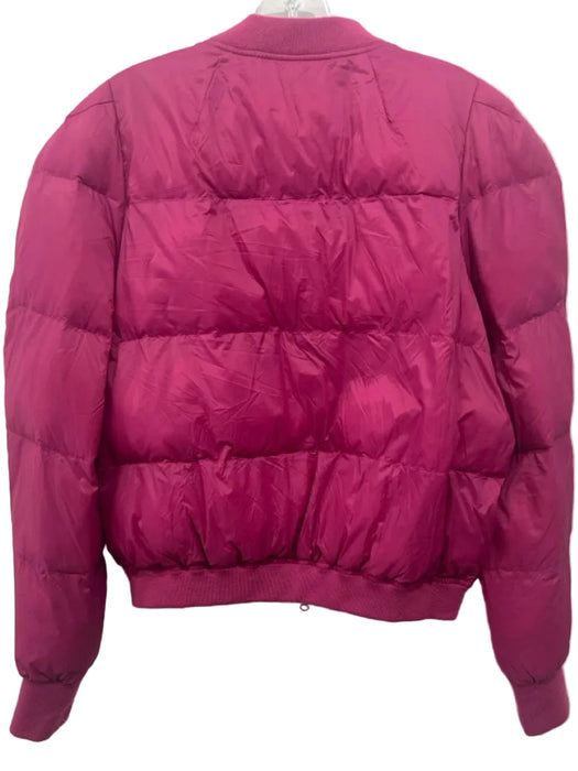 Isabel Marant Size 40 Fuschia Pink Recycled Polymide Zip Up Ribbed Detail Jacket