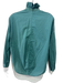 A Shirt Thing Size S Green Cotton V Neck Long Sleeve Ruffle Neck Top Green / S