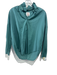 A Shirt Thing Size S Green Cotton V Neck Long Sleeve Ruffle Neck Top Green / S