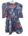 Sohana Size XS Blue & Multi Cotton floral print 3/4 puff sleeve Dress Blue & Multi / XS