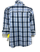 KMJ Size S Blue No Fabric Tag Plaid Button Front Ruffle Neck Patch Pocket Top Blue / S