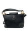 Vera Pella Black Grained Leather Crossbody Gold Hardware Button Closure Bag Black / S