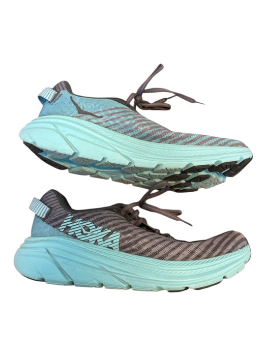 Hoka Shoe Size 7.5 Aqua & Gray Canvas Athletic Sneakers Aqua & Gray / 7.5