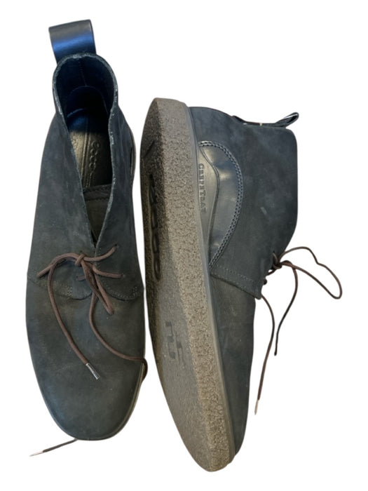 ecco Shoe Size 11 Black Leather Rubber Sole Lace Up Men's Sneakers Black / 11