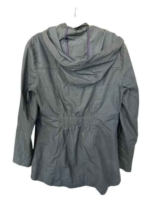 Size M Charcoal Cotton Blend Hood Full ZIp Cargo Pockets Coat Charcoal / M