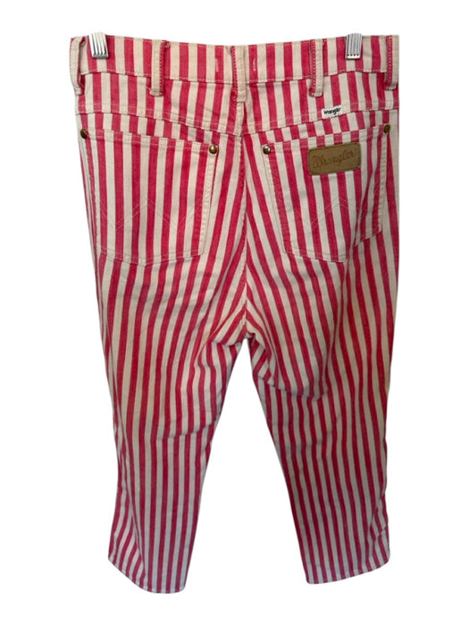 Wrangler Size 30 Pink & White Cotton Blend Striped Button Fly Pockets Pants Pink & White / 30