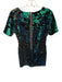 Topshop Size 8 Black & Green Polyester Blend Sequins chrome Mini Dress Black & Green / 8