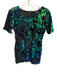 Topshop Size 8 Black & Green Polyester Blend Sequins chrome Mini Dress Black & Green / 8