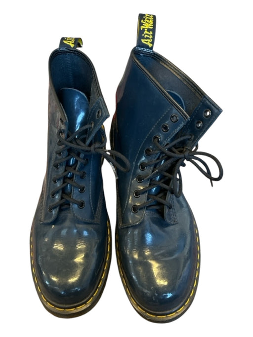 Dr Marten Shoe Size 10 AS IS - General Wear Navy Patent Leather Combat Boots 10