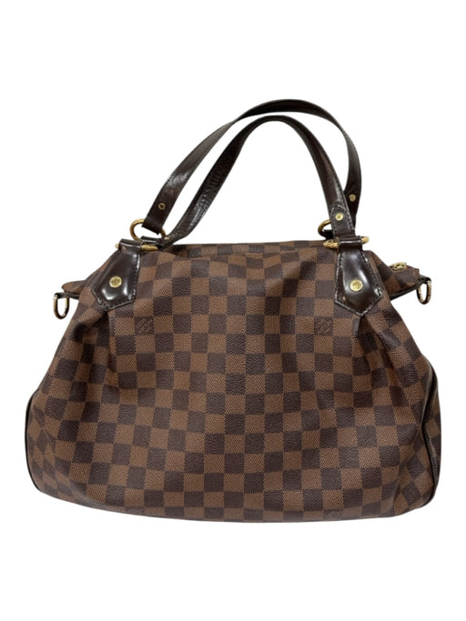 Louis Vuitton Brown Print Coated Canvas & Leather Damier Ebene Top Zip Bag Brown Print / MM