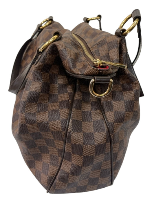 Louis Vuitton Brown Print Coated Canvas & Leather Damier Ebene Top Zip Bag Brown Print / MM